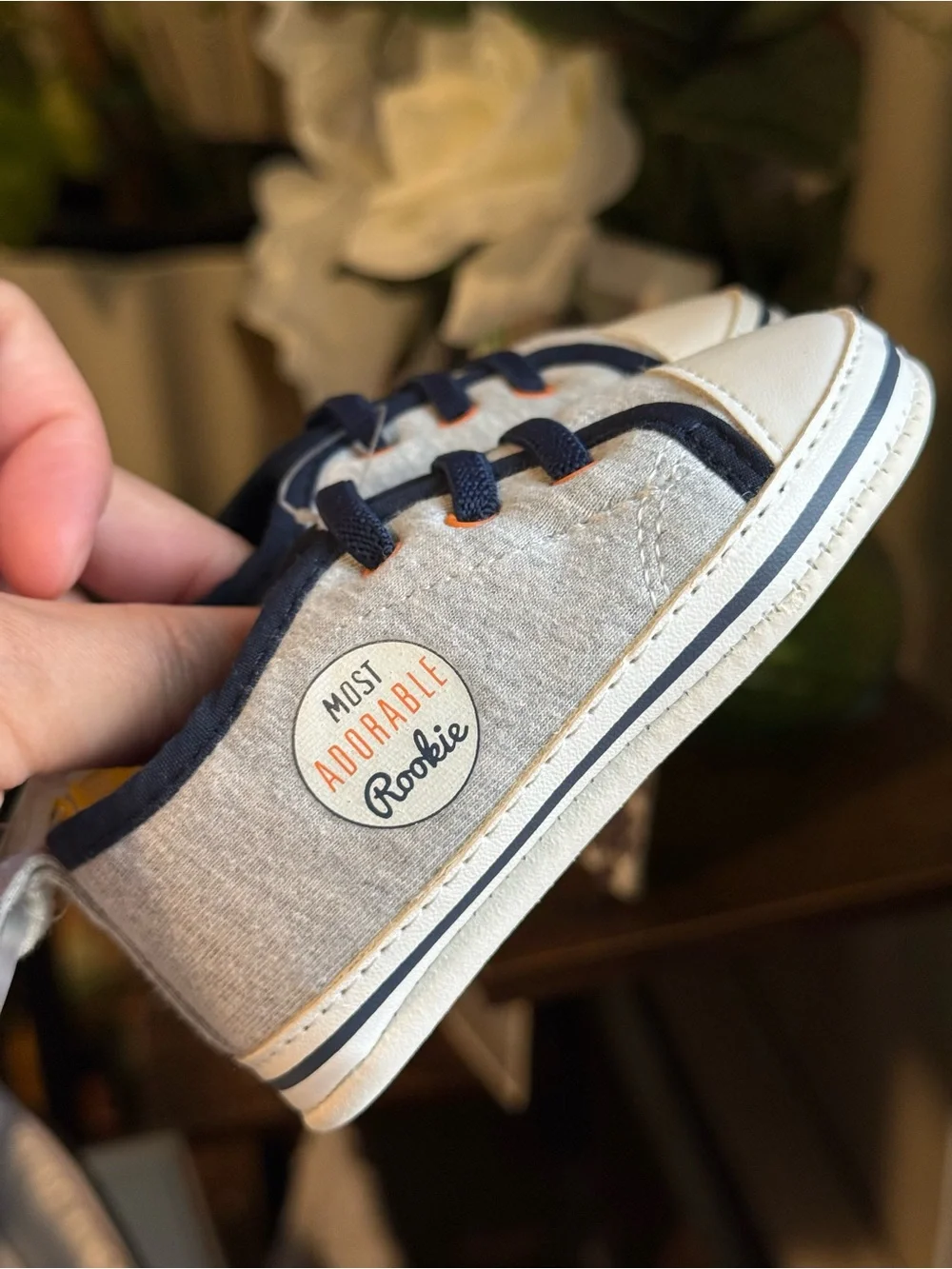 Grey & Navy Baby Sneakers (3-6M)